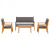 Zestaw Sof na Ogród 4 pcs Brązowy 120 x 65,5 x 79 cm