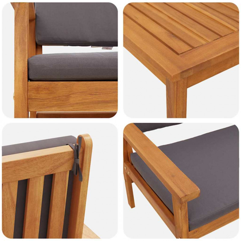 Zestaw Sof na Ogród 4 pcs Brązowy 120 x 65,5 x 79 cm