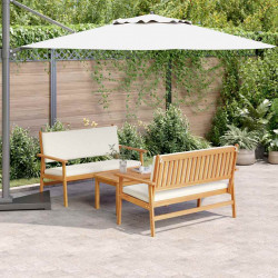 Zestaw Sof na Ogród 3 pcs Brązowy 120 x 65,5 x 79 cm