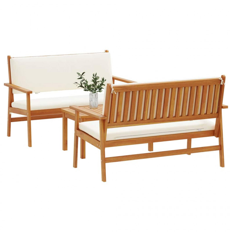 Zestaw Sof na Ogród 3 pcs Brązowy 120 x 65,5 x 79 cm