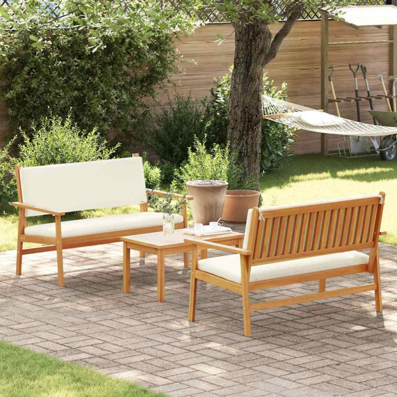 Zestaw Sof na Ogród 3 pcs Brązowy 120 x 65,5 x 79 cm
