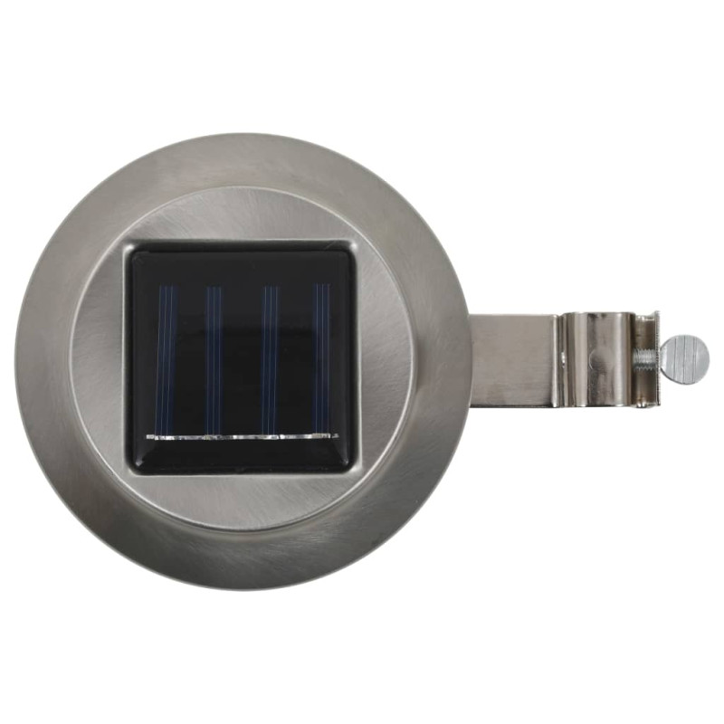Lampy solarne do ogrodu, 12 szt., LED, okrągłe, 12 cm, białe