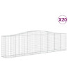 Kosze gabionowe, 20 szt, 400x50x100/120cm, galwanizowane żelazo