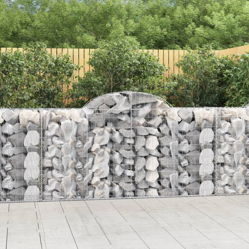 Kosze gabionowe, 12 szt, 200x50x100/120cm, galwanizowane żelazo