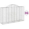 Kosze gabionowe, 6 szt, 200x50x120/140 cm, galwanizowane żelazo