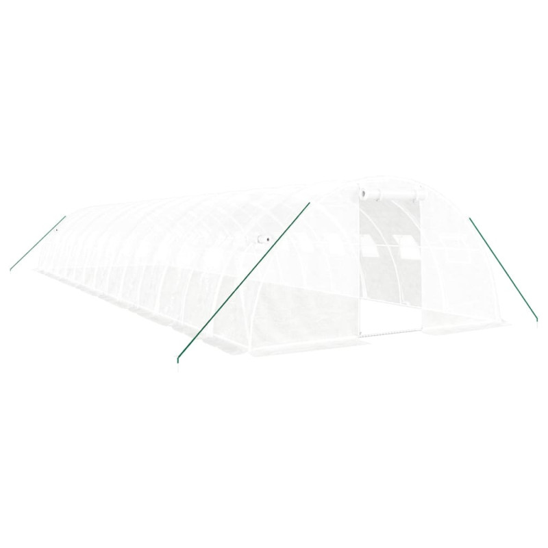 Szklarnia ze stalową ramą, biała, 56 m², 14x4x2 m