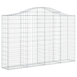 Kosze gabionowe, 7 szt, 200x30x120/140 cm, galwanizowane żelazo
