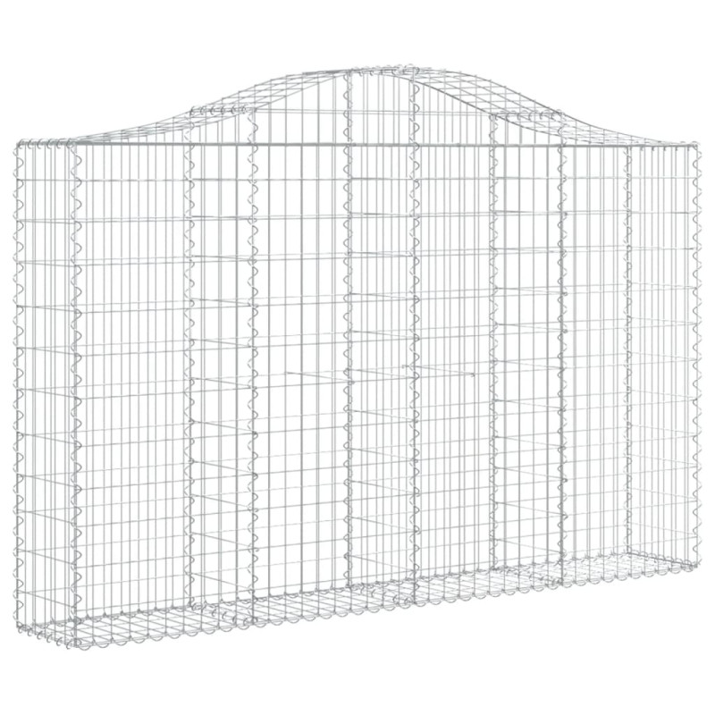 Kosze gabionowe, 7 szt, 200x30x120/140 cm, galwanizowane żelazo