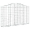 Kosze gabionowe, 7 szt, 200x30x120/140 cm, galwanizowane żelazo