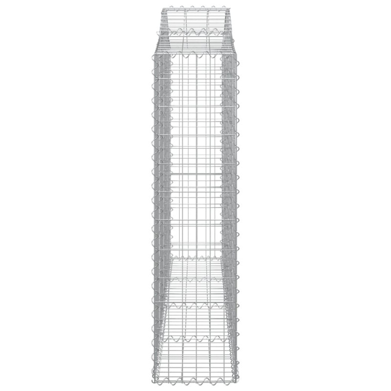 Kosze gabionowe, 7 szt, 200x30x120/140 cm, galwanizowane żelazo