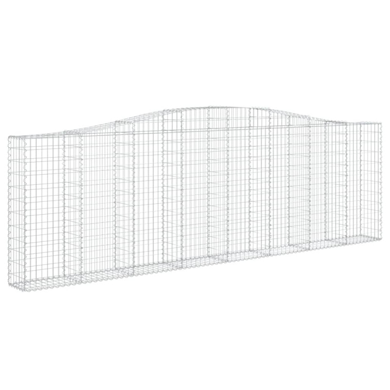 Kosze gabionowe, 5 szt, 400x30x120/140 cm, galwanizowane żelazo