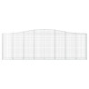 Kosze gabionowe, 5 szt, 400x30x120/140 cm, galwanizowane żelazo