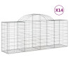 Kosze gabionowe, 14 szt, 200x50x80/100 cm, galwanizowane żelazo