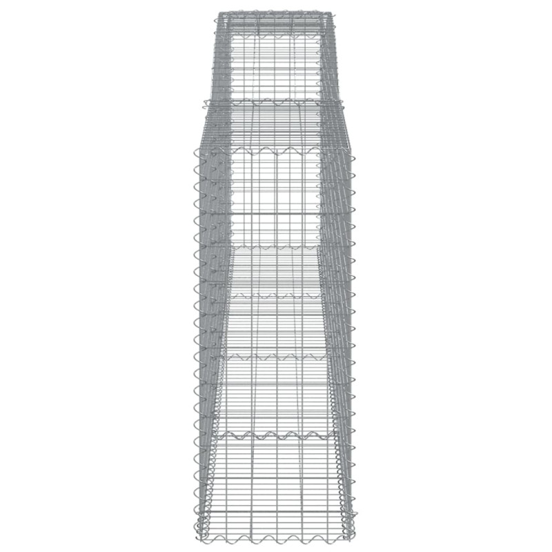 Kosze gabionowe, 4 szt, 400x50x120/140 cm, galwanizowane żelazo