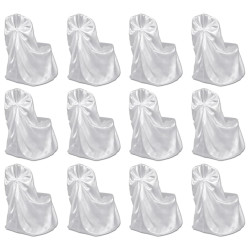 Pokrowce na krzesła weselne, 12 szt., białe