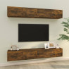 Ścienne szafki TV, 4 szt., przydymiony dąb, 100x30x30 cm