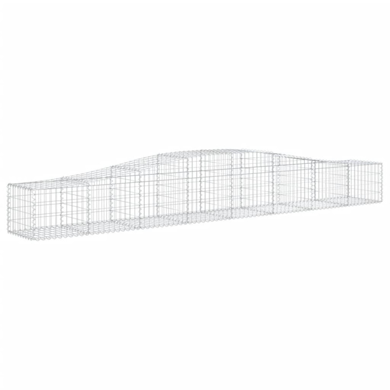 Kosze gabionowe, 9 szt, 400x50x40/60 cm, galwanizowane żelazo