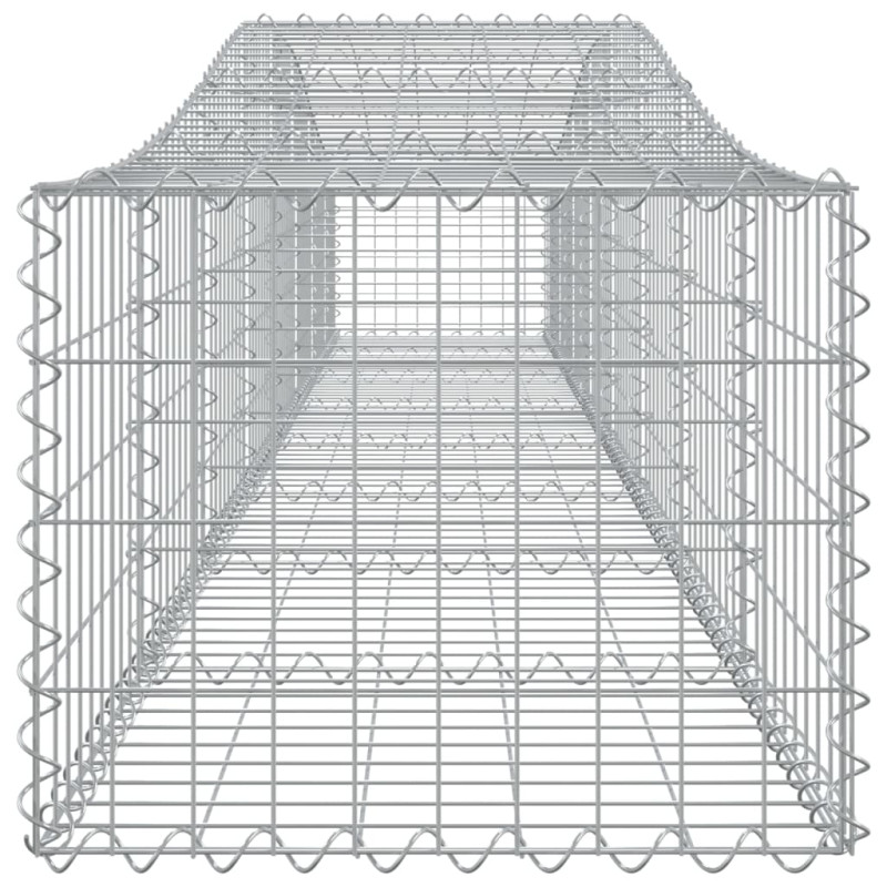 Kosze gabionowe, 9 szt, 400x50x40/60 cm, galwanizowane żelazo