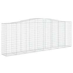 Kosze gabionowe, 7 szt, 400x50x140/160 cm, galwanizowane żelazo