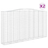 Kosze gabionowe, 2 szt, 400x50x220/240 cm, galwanizowane żelazo