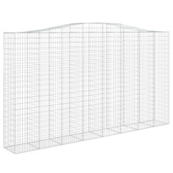 Kosze gabionowe, 2 szt, 400x50x220/240 cm, galwanizowane żelazo
