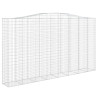 Kosze gabionowe, 2 szt, 400x50x220/240 cm, galwanizowane żelazo