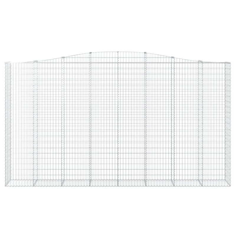 Kosze gabionowe, 2 szt, 400x50x220/240 cm, galwanizowane żelazo