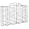 Kosze gabionowe, 4 szt, 200x30x120/140 cm, galwanizowane żelazo