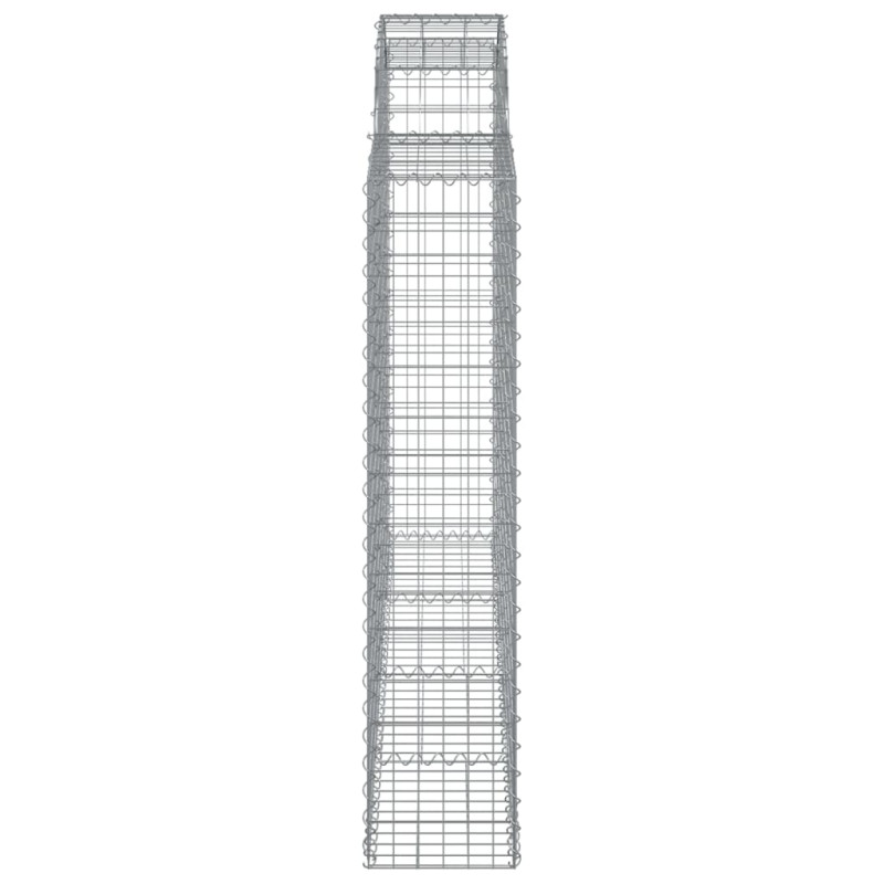Kosze gabionowe, 2 szt, 200x30x140/160 cm, galwanizowane żelazo