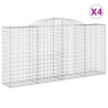 Kosze gabionowe, 4 szt, 300x50x140/160 cm, galwanizowane żelazo