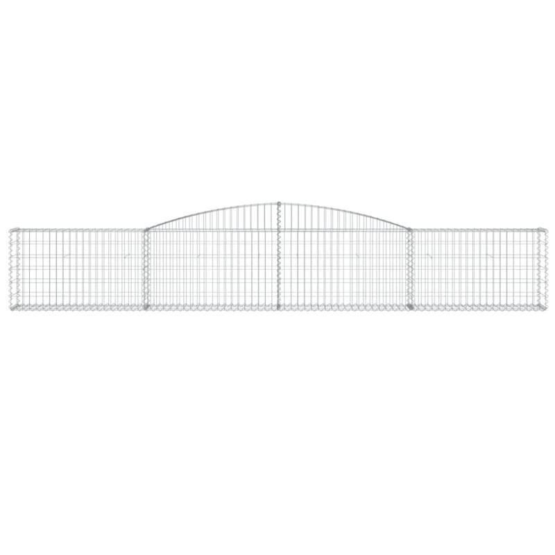 Kosze gabionowe, 5 szt, 400x30x60/80 cm, galwanizowane żelazo