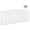 Kosze gabionowe, 6 szt, 400x30x140/160 cm, galwanizowane żelazo