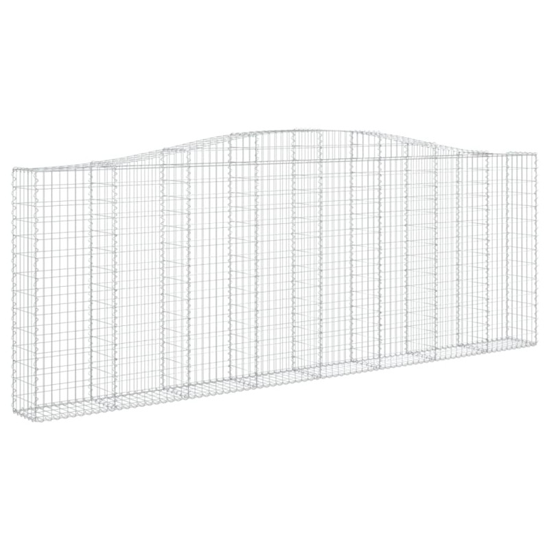 Kosze gabionowe, 6 szt, 400x30x140/160 cm, galwanizowane żelazo