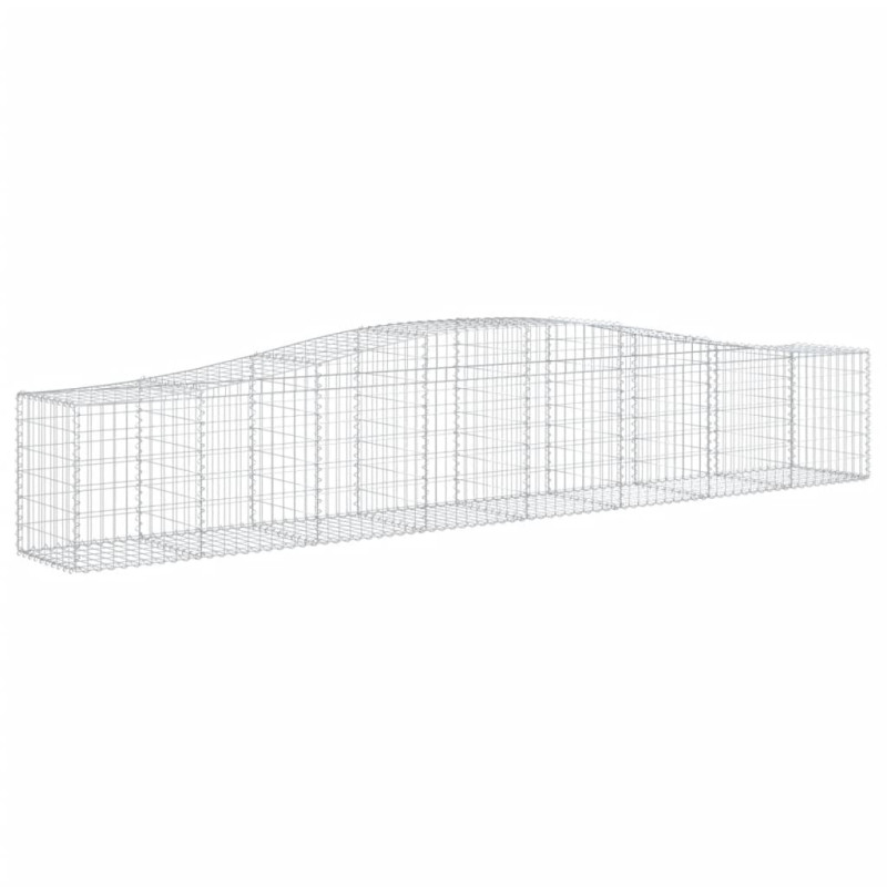 Kosze gabionowe, 15 szt, 400x50x60/80 cm, galwanizowane żelazo