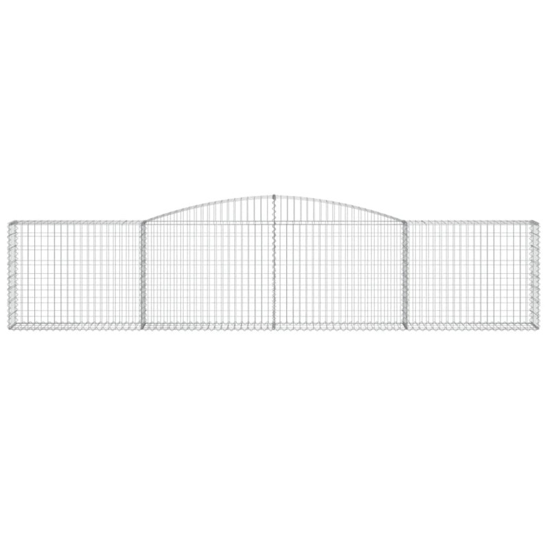 Kosze gabionowe, 9 szt, 400x30x80/100 cm, galwanizowane żelazo