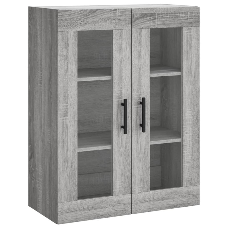 Wiszące szafki, 2 szt. szary dąb sonoma materiał drewnopochodny