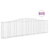 Kosze gabionowe, 25 szt, 400x30x100/120cm, galwanizowane żelazo