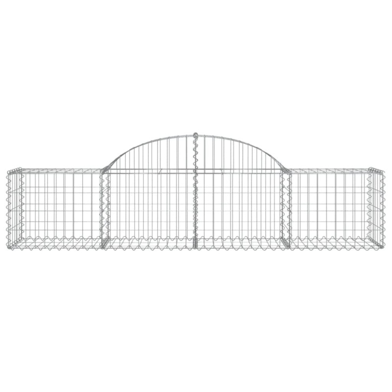 Kosze gabionowe, 8 szt, 200x50x40/60 cm, galwanizowane żelazo