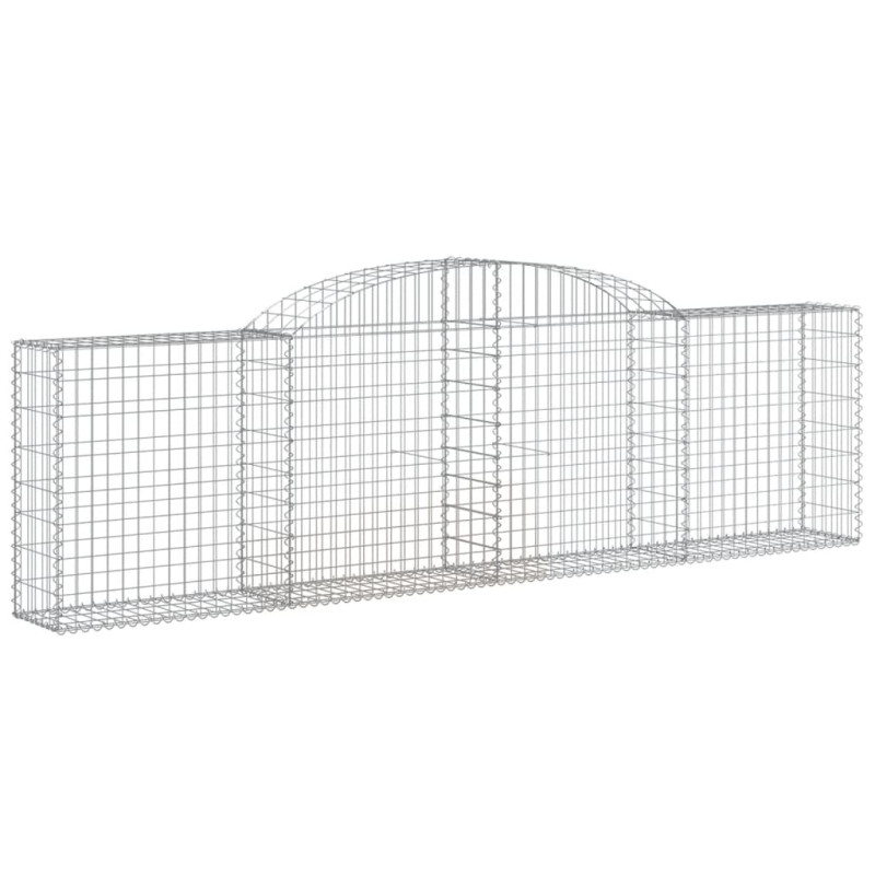 Kosze gabionowe, 9 szt, 300x30x80/100 cm, galwanizowane żelazo