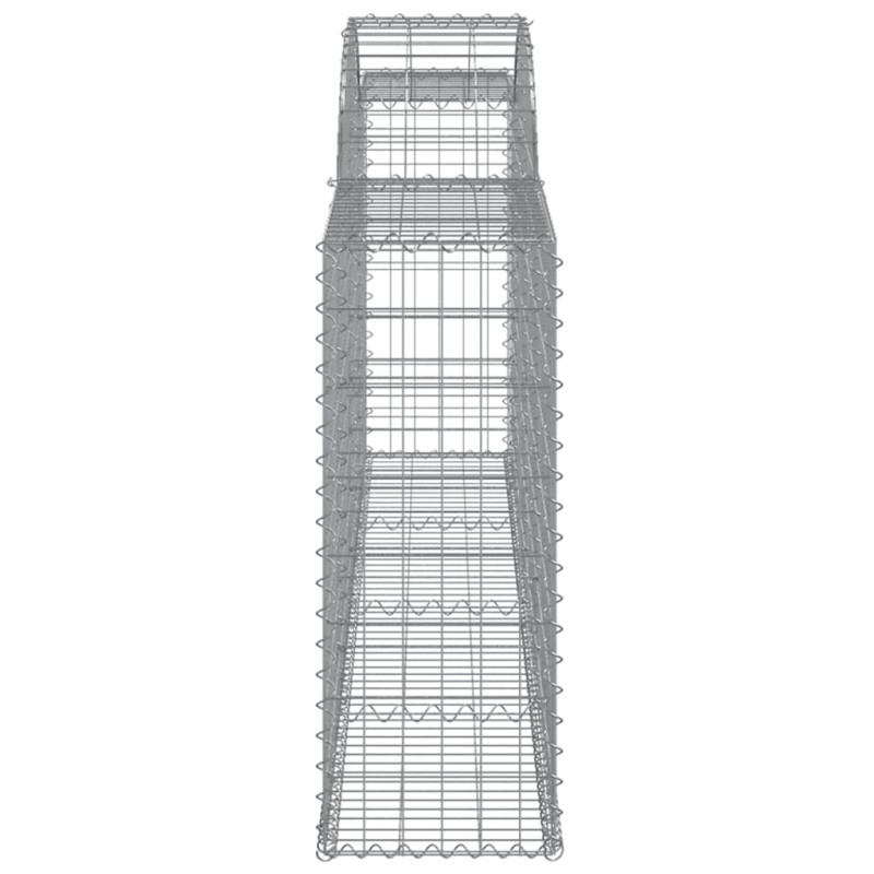 Kosze gabionowe, 9 szt, 300x30x80/100 cm, galwanizowane żelazo