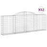 Kosze gabionowe, 12 szt, 300x30x100/120cm, galwanizowane żelazo
