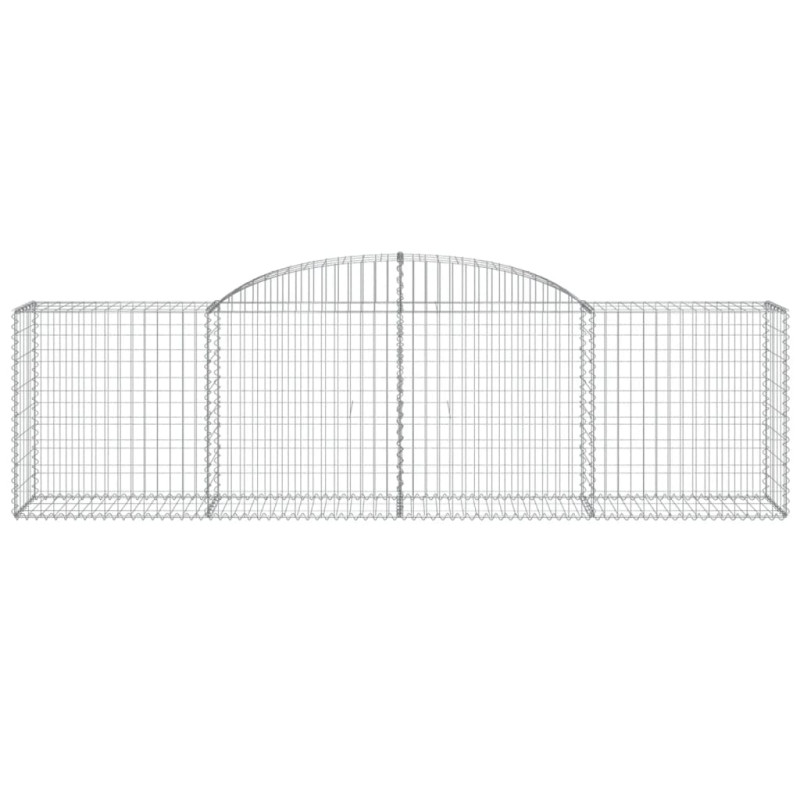 Kosze gabionowe, 17 szt, 300x50x80/100 cm, galwanizowane żelazo
