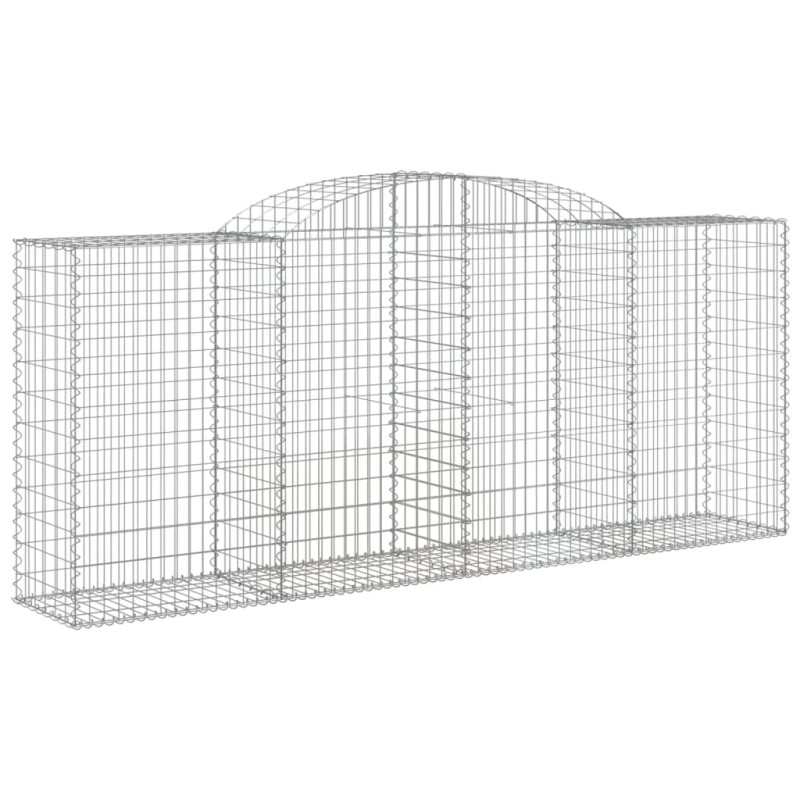 Kosze gabionowe, 7 szt, 300x50x120/140 cm, galwanizowane żelazo