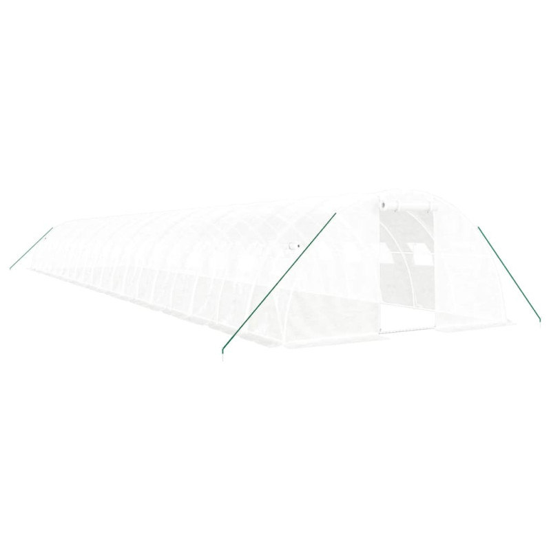 Szklarnia ze stalową ramą, biała, 80 m², 20x4x2 m