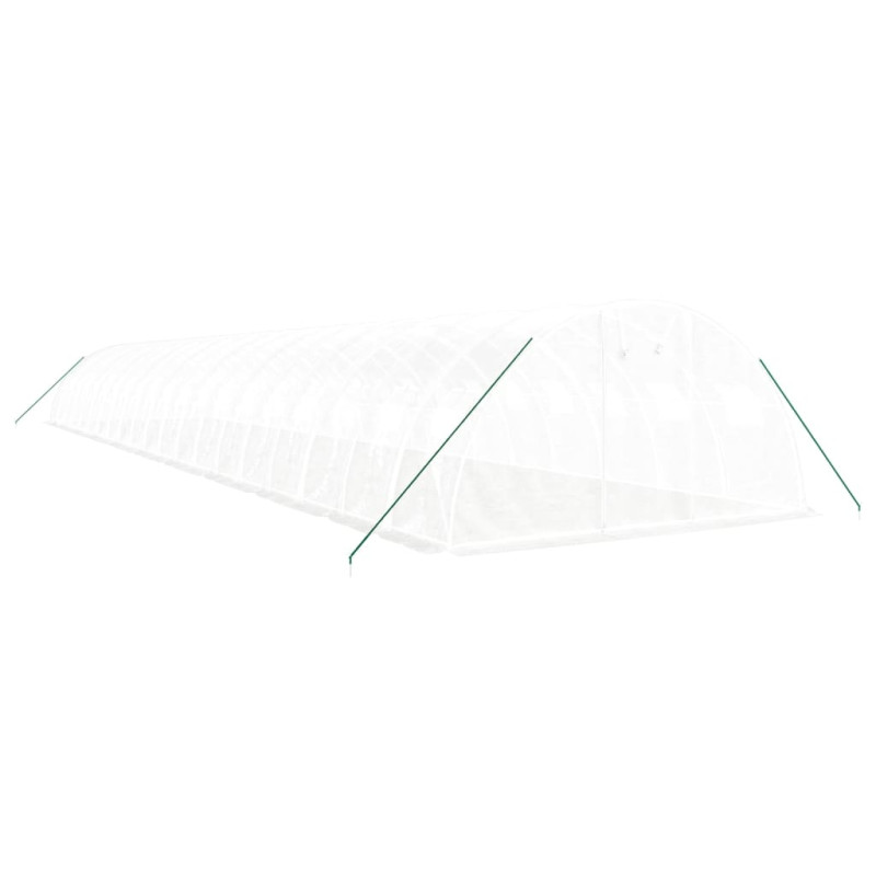 Szklarnia ze stalową ramą, biała, 80 m², 20x4x2 m