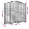 Kosze gabionowe, 9 szt, 200x50x180/200 cm, galwanizowane żelazo