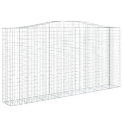 Kosze gabionowe, 3 szt, 400x50x200/220 cm, galwanizowane żelazo