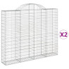 Kosze gabionowe, 2 szt, 200x30x160/180 cm, galwanizowane żelazo