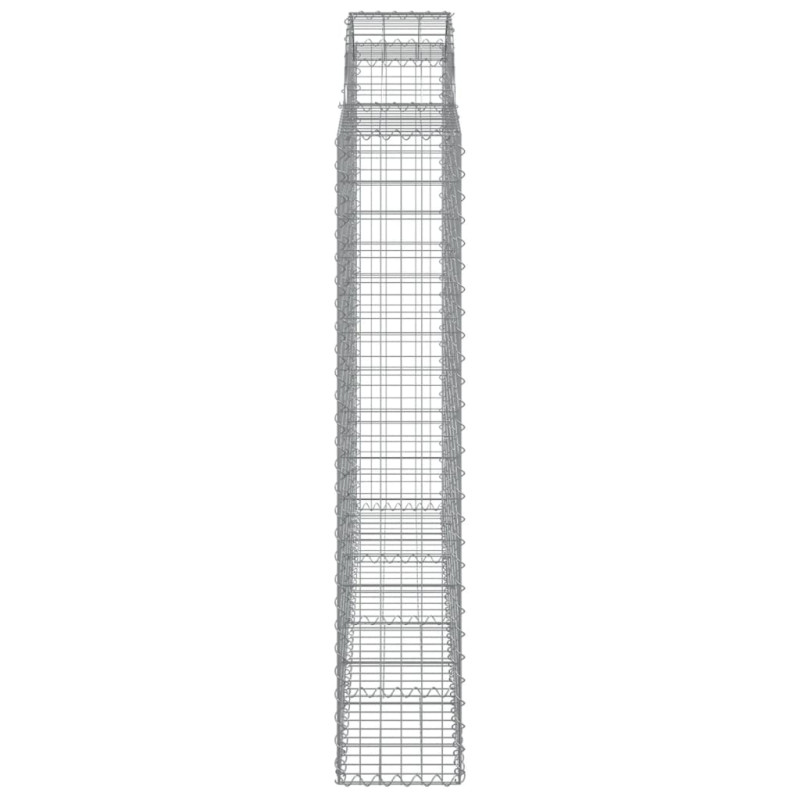 Kosze gabionowe, 2 szt, 200x30x160/180 cm, galwanizowane żelazo