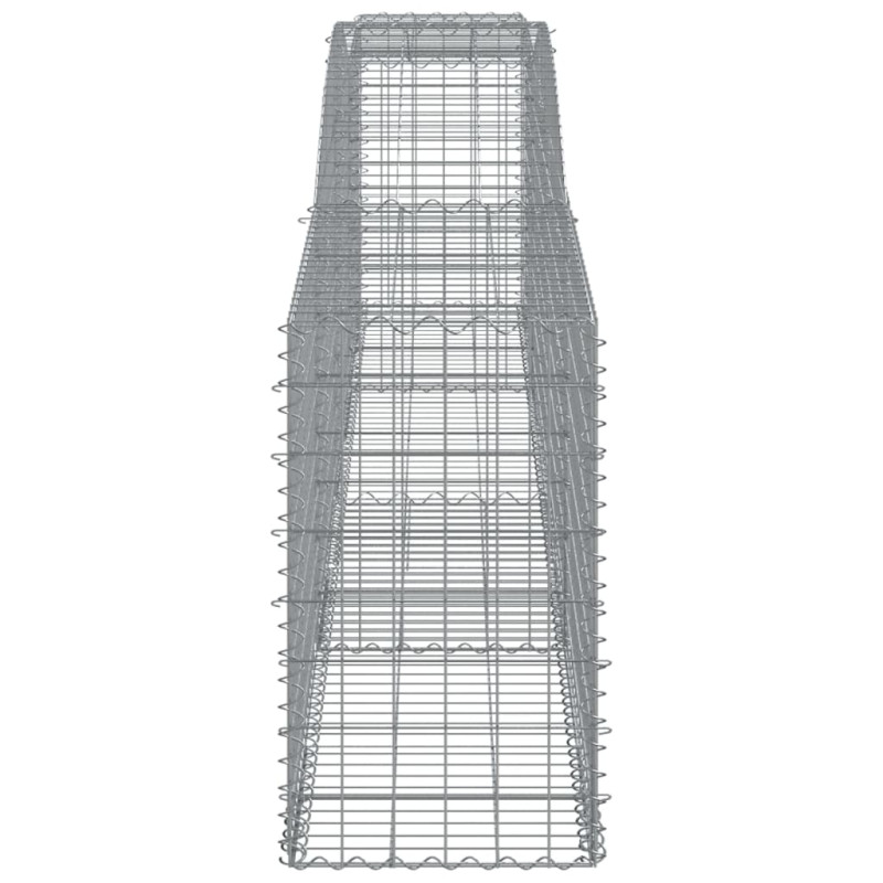 Kosze gabionowe, 15 szt, 400x50x80/100 cm, galwanizowane żelazo